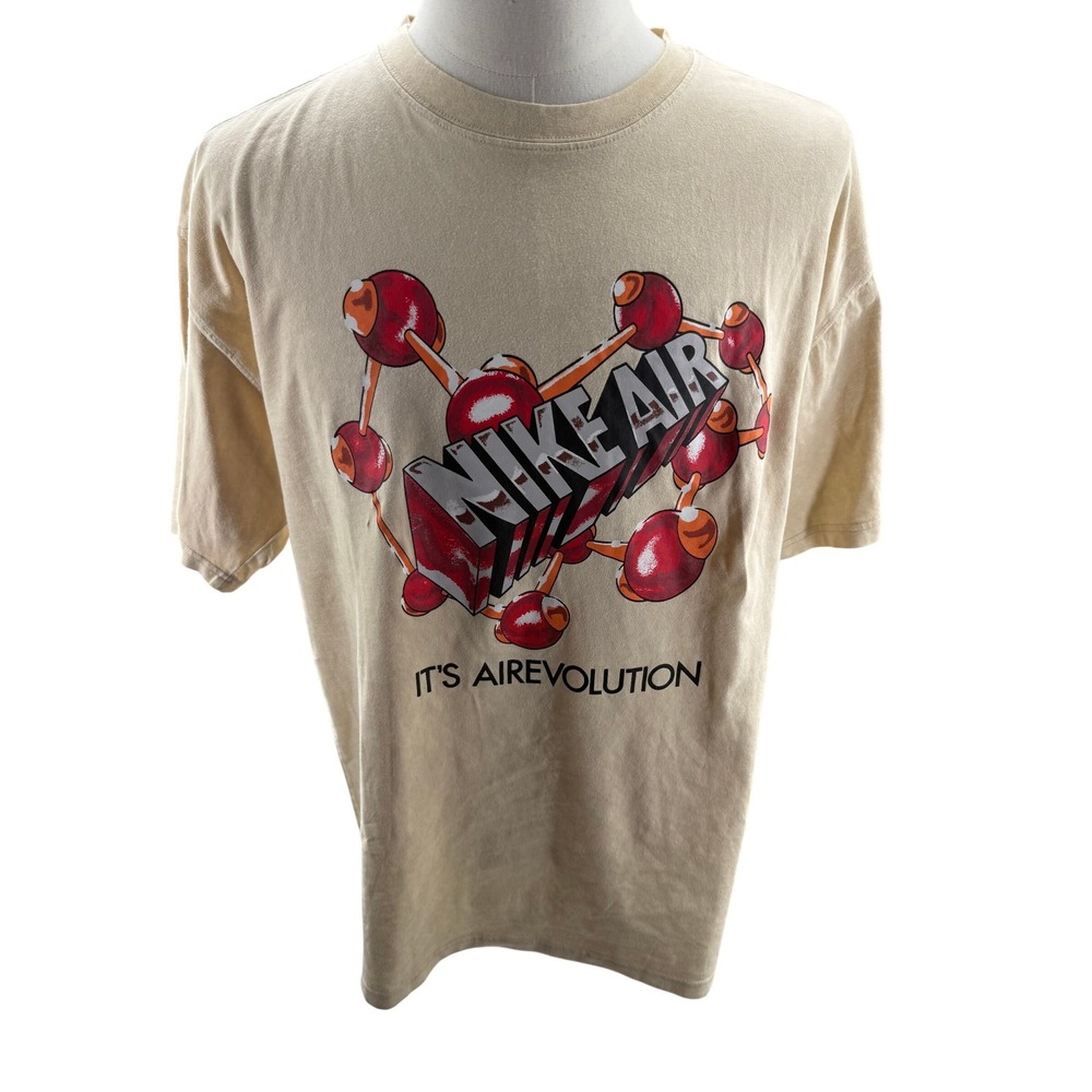 Nike Air Revolution Loose Fit Graphic Tee Shirt Mens Medium Cream‎ New